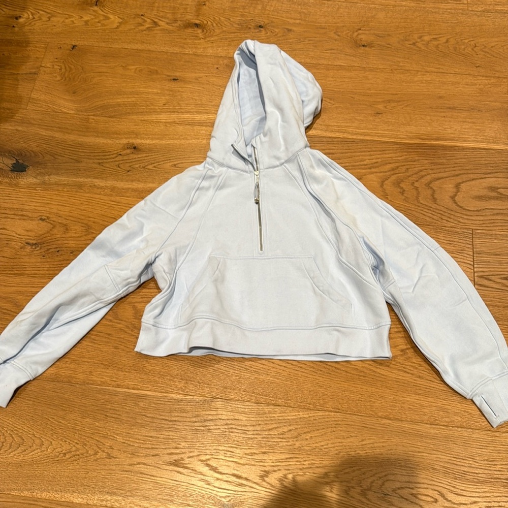 Soft blue Lululemon hoodie